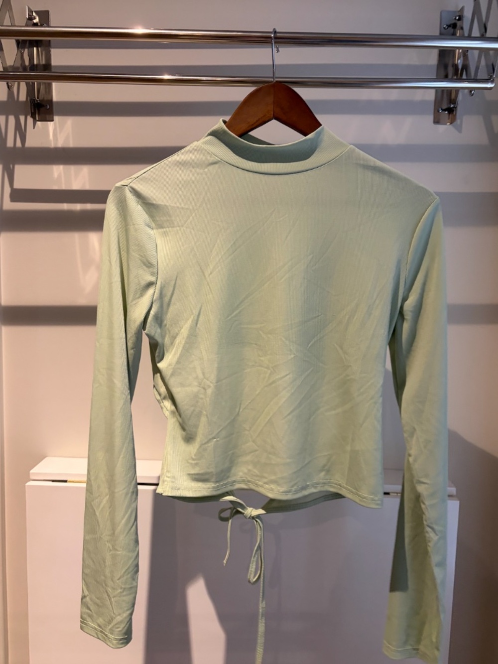 Ardene Mint Green Long Sleeve Cutout Top Size L